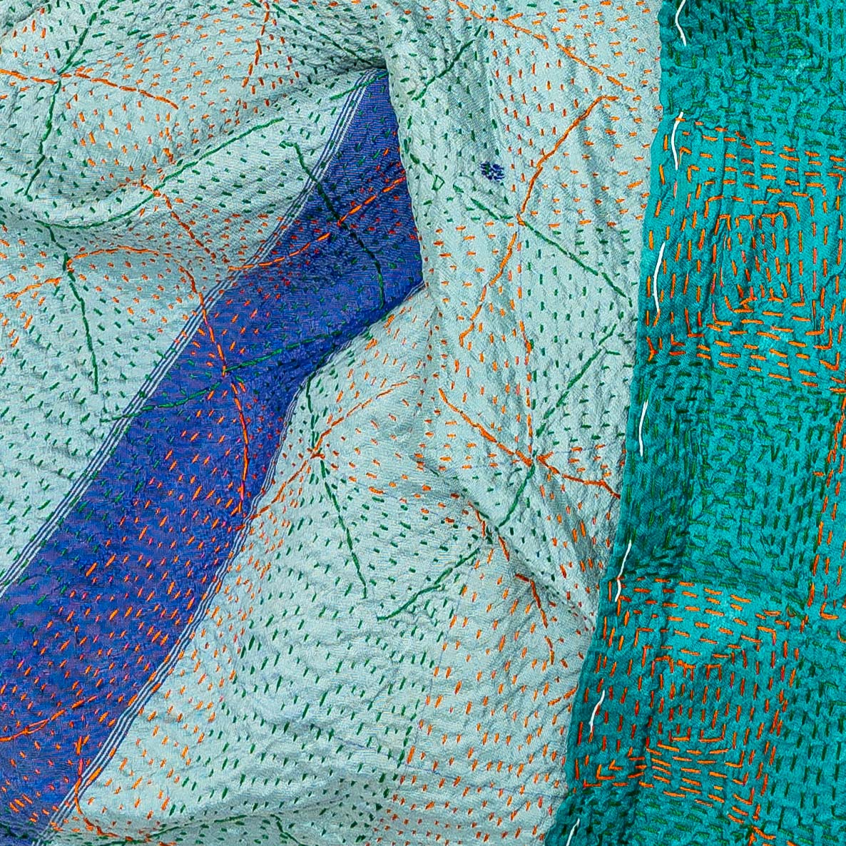Sari Silk Kantha Shawl 07 - Image 2