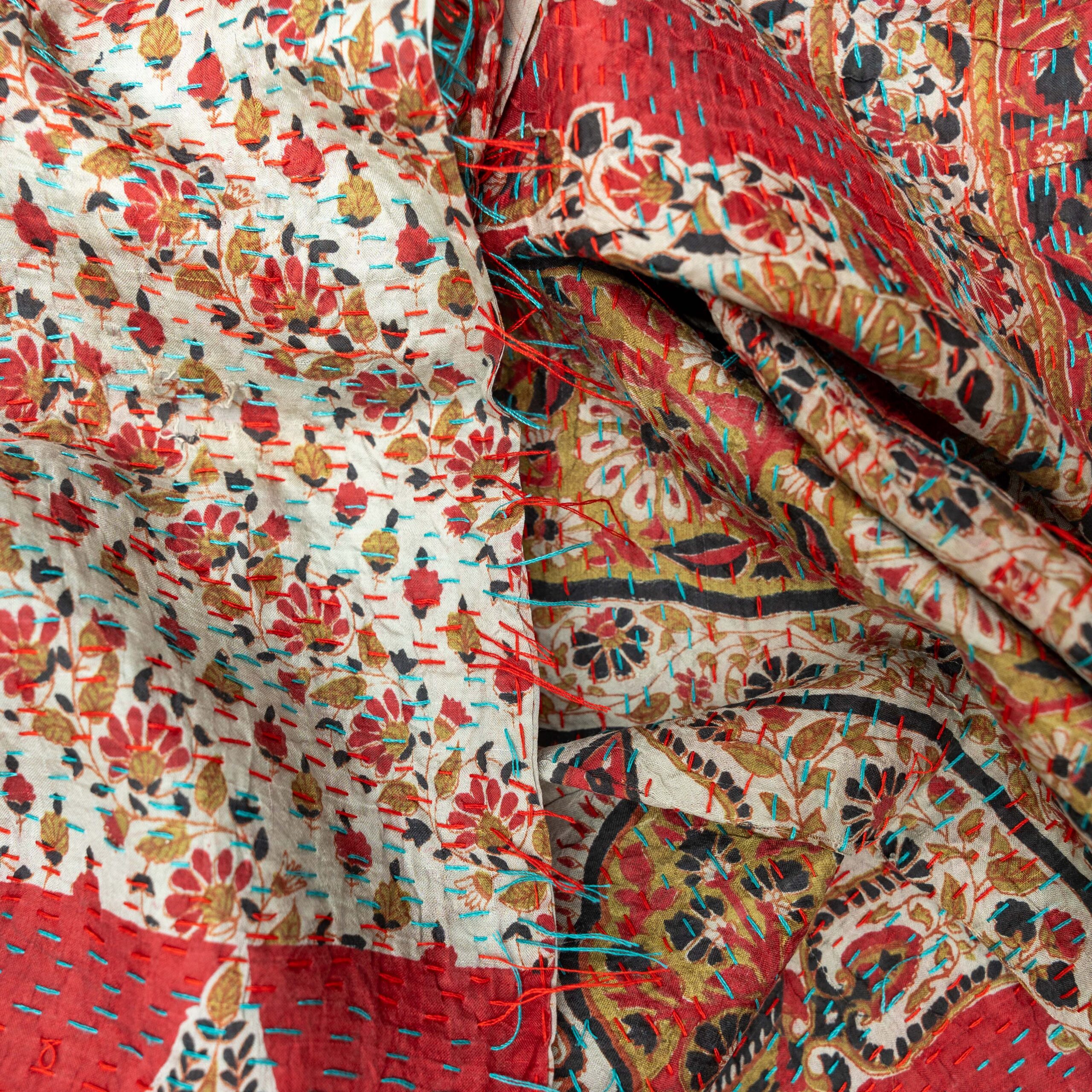 Sari Silk Kantha Shawl 06 - Image 2