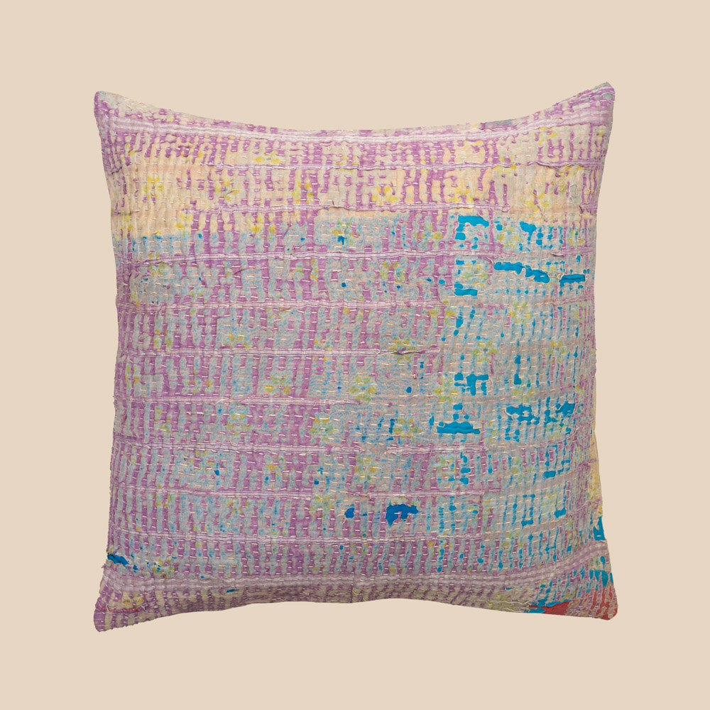 Vintage Kantha Cushion Single Tone 02