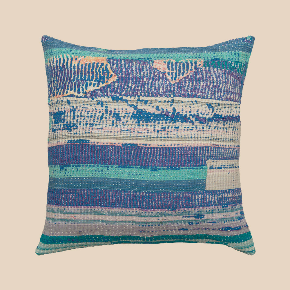 Vintage Kantha Cushion Single Tone 03