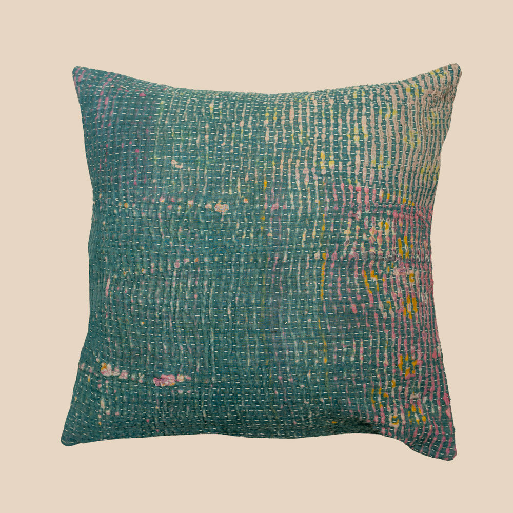 Vintage Kantha Cushion Single Tone 06