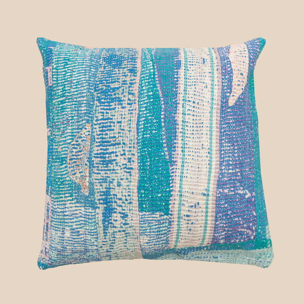 Vintage Kantha Cushion Single Tone 08