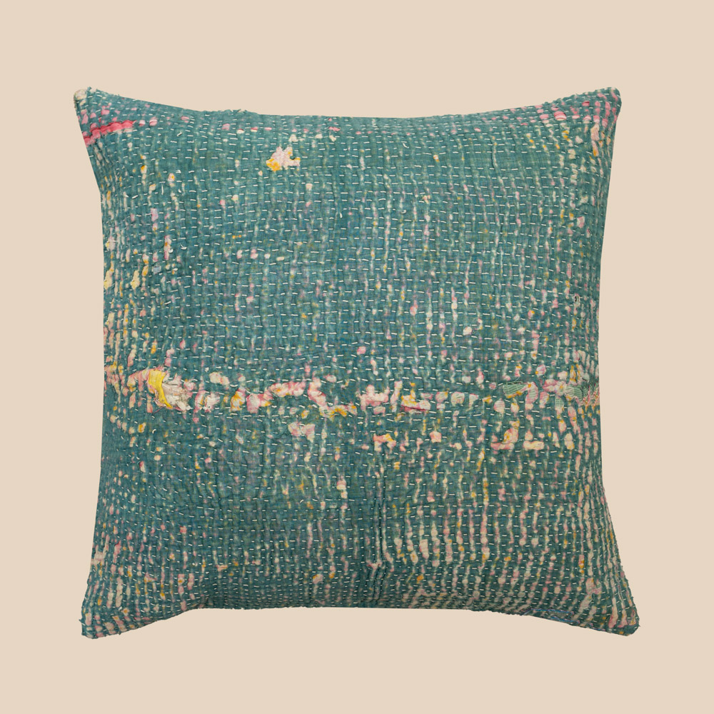 Vintage Kantha Cushion Single Tone 09