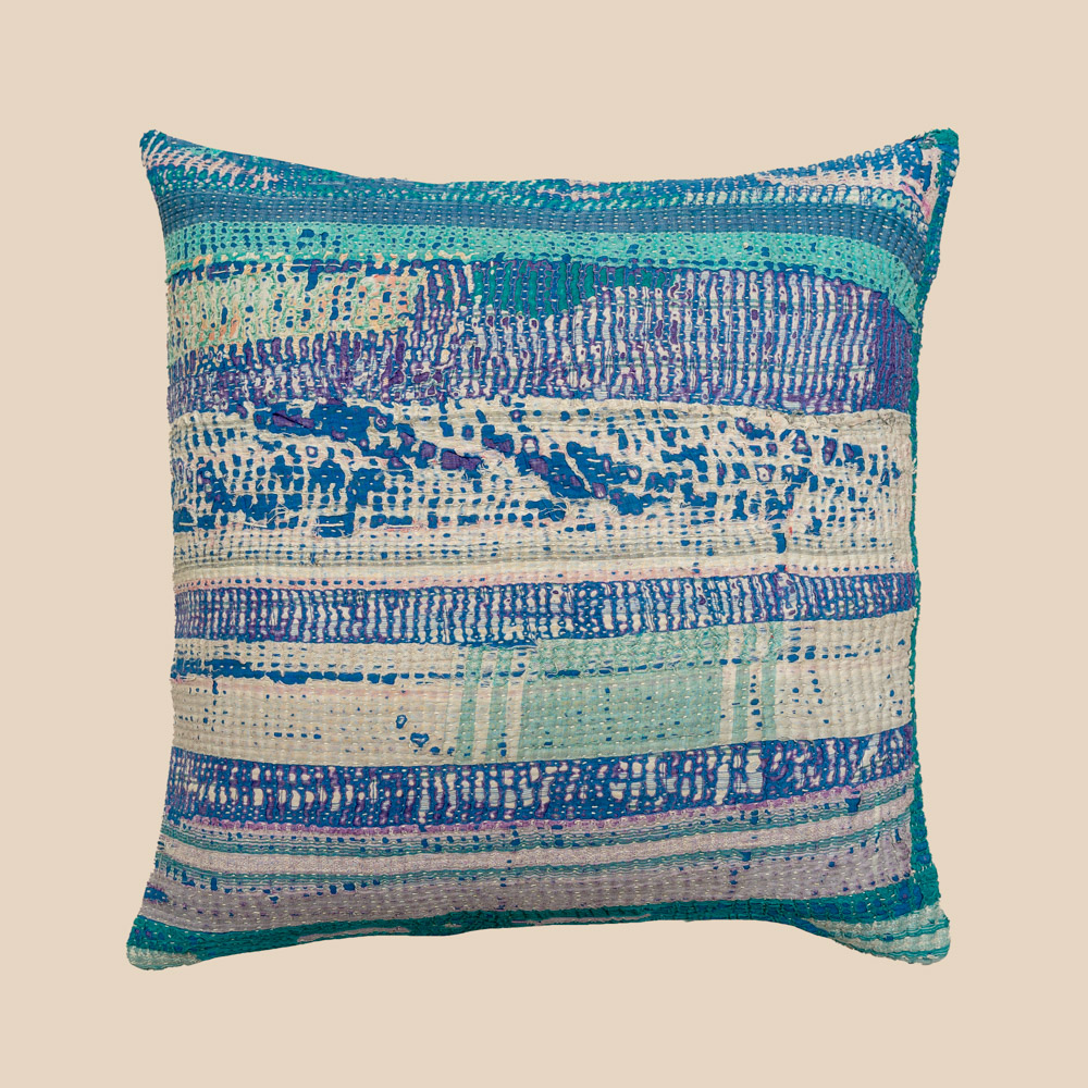 Vintage Kantha Cushion Single Tone 12