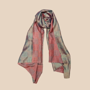 Vintage Banjara scarf made from soft sari fabric with layered colours and delicate embroidery.