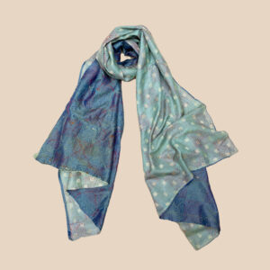 Vintage Banjara scarf made from soft sari fabric with layered colours and delicate embroidery.